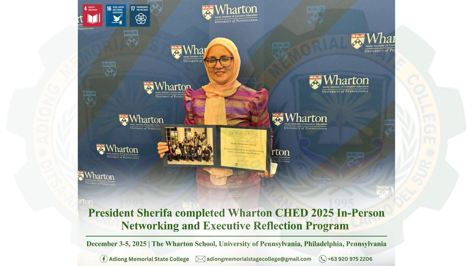 𝐀𝐌𝐒𝐂 𝐃𝐲𝐧𝐚𝐦𝐢𝐜 𝐋𝐞𝐚𝐝𝐞𝐫, 𝐏𝐫𝐞𝐬𝐢𝐝𝐞𝐧𝐭 𝐀𝐝𝐢𝐨𝐧𝐠, 𝐂𝐨𝐦𝐩𝐥𝐞𝐭𝐞𝐬 𝐖𝐡𝐚𝐫𝐭𝐨𝐧 𝐄𝐱𝐞𝐜𝐮𝐭𝐢𝐯𝐞 𝐏𝐫𝐨𝐠𝐫𝐚𝐦 𝐢𝐧 𝐏𝐡𝐢𝐥𝐚𝐝𝐞𝐥𝐩𝐡𝐢𝐚, 𝐏𝐞𝐧𝐧𝐬𝐲𝐥𝐯𝐚𝐧𝐢𝐚